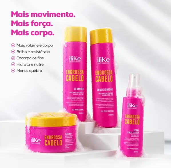 Mais movimento, mais força, mais corpo: linha Engrossa Cabelo