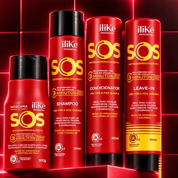 Kit SOS Reconstrutor: máscara, shampoo, condicionador e leave-in